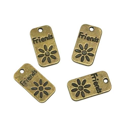 Pendentifs en alliage de zinc, la couleur plaquée laiton antique, DIY, 12.50x23mm, 60PC/sac, Vendu par sac