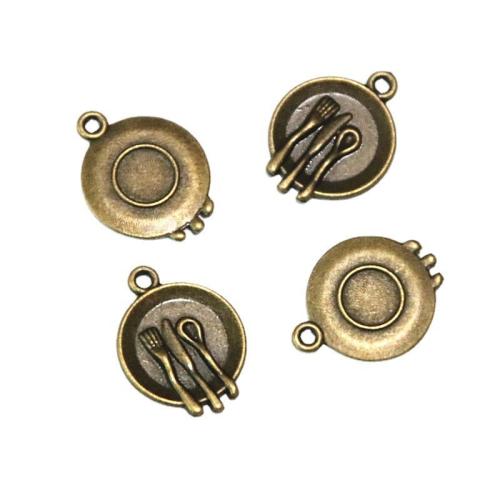 Tibetan Style Pendants, Tableware, antique brass color plated, DIY, 19x15mm, 100PCs/Bag, Sold By Bag