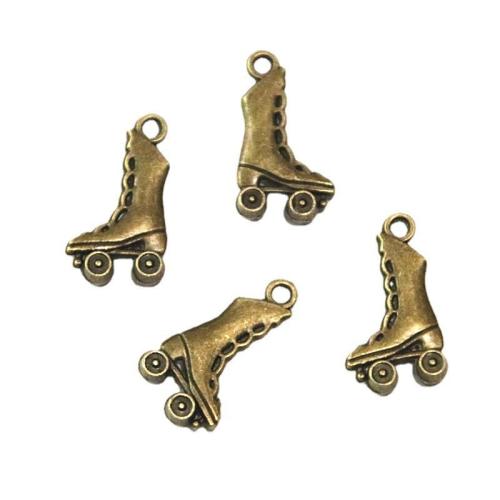 Tibetan Style Shoes Pendants, antique brass color plated, DIY, 21x12x5mm, 60PCs/Bag, Sold By Bag