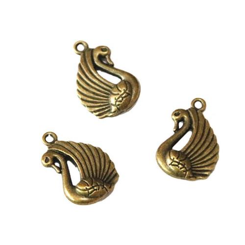 Tibetan Style Animal Pendants, Swan, antique brass color plated, DIY, 24x17x5.50mm, 50PCs/Bag, Sold By Bag