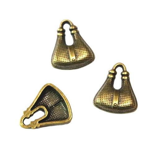 Tibetan Style Handbag Pendants, antique brass color plated, DIY, 18x15mm, 100PCs/Bag, Sold By Bag