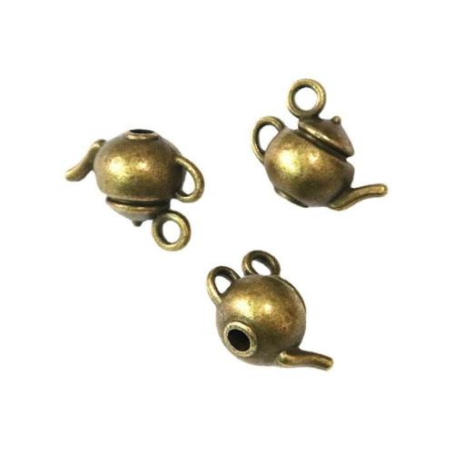 Tibetan Style Pendants, Teapot, antique brass color plated, DIY, 18x11x11mm, 60PCs/Bag, Sold By Bag