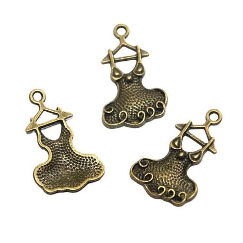 Tibetan Style Pendants, Skirt, antique brass color plated, DIY, 29x18mm, 50PCs/Bag, Sold By Bag