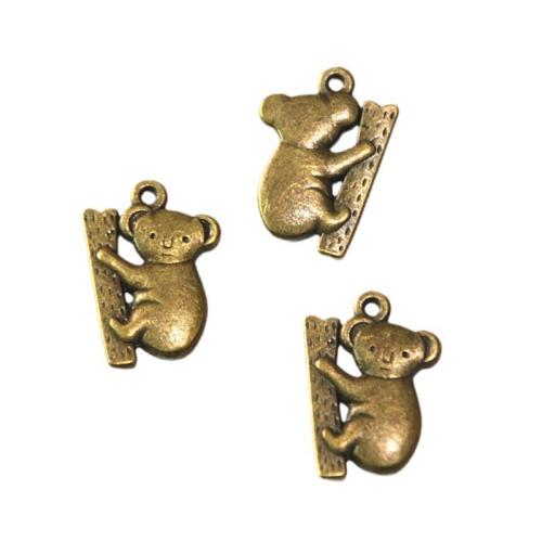 Tibetan Style Animal Pendants, Koala, antique brass color plated, DIY, 19.50x14.10mm, 60PCs/Bag, Sold By Bag