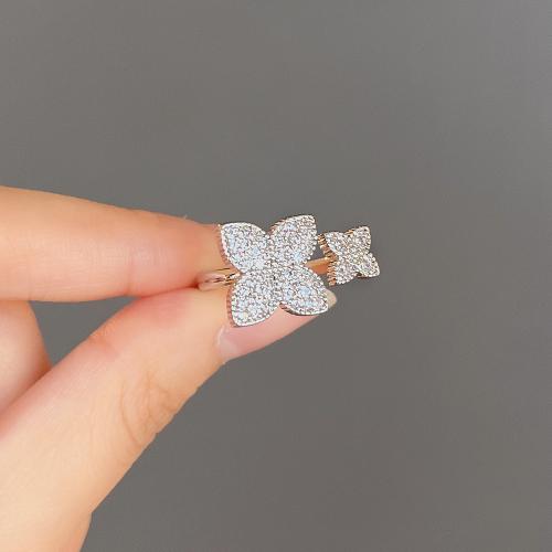 Cubic Zirconia Micro Pave Brass Ring, fashion jewelry & micro pave cubic zirconia & for woman, more colors for choice, Sold By PC