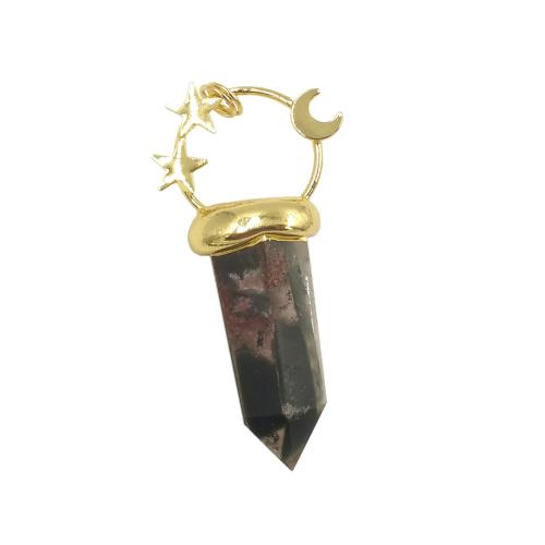 Gemstone Pendants Jewelry, Quartz, with Brass, gold color plated, DIY, Sold By PC