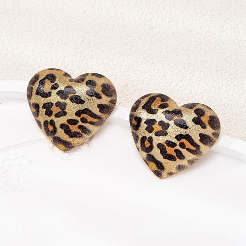 Tibetan Style Stud Earring, Heart, plated, for woman, gold, Sold By Pair