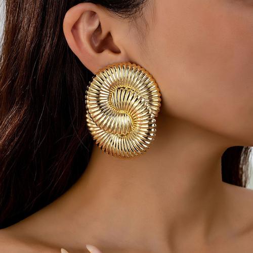 Tibetan Style Stud Earring, plated, for woman, gold, Sold By Pair