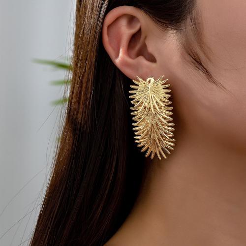 Tibetan Style Stud Earring, plated, for woman, gold, Sold By Pair