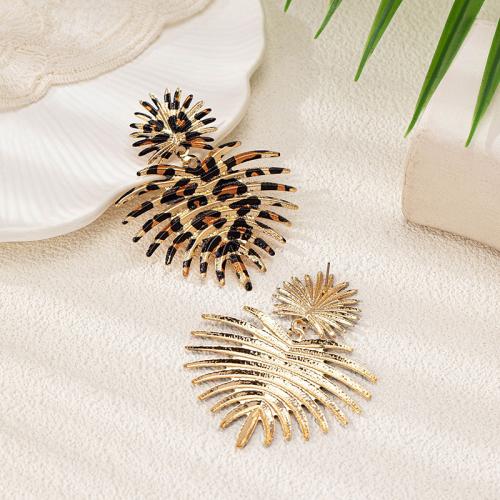 Tibetan Style Stud Earring, plated, for woman, gold, Sold By Pair