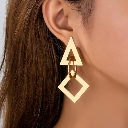 Tibetan Style Stud Earring, plated, for woman, gold, Sold By Pair