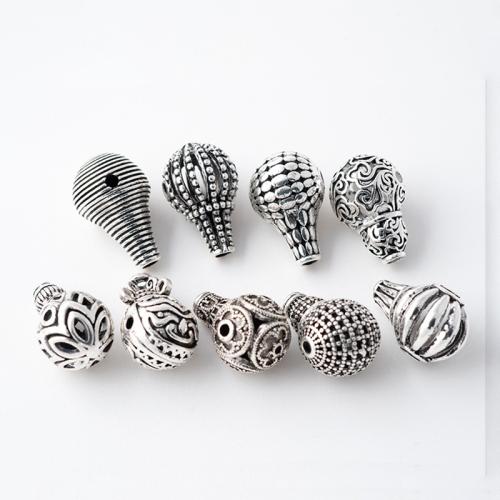 Tibetan Style Jewelry Beads, plated, DIY & different styles for choice, silver color, Sold By PC