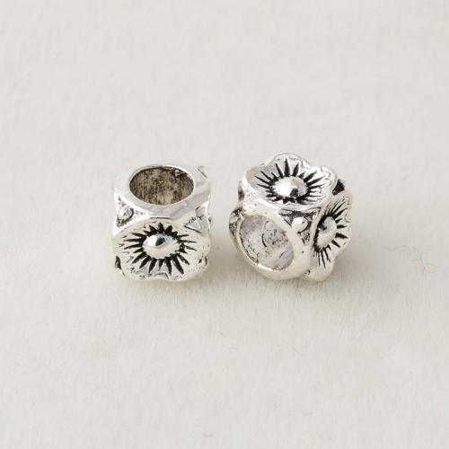 Tibetan Style Jewelry Beads, plated, DIY, silver color, 5x5mm, Hole:Approx 3.2mm, Sold By PC