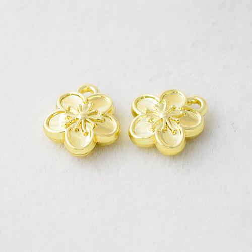 Zinklegierung Blume Anhänger, plattiert, DIY, keine, 10mm, Bohrung:ca. 1.5mm, verkauft von PC