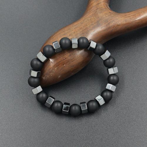 pierre gemme bracelet, avec alliage de zinc, Vintage & différents matériaux pour le choix & pour homme, beads length 10mm, Longueur:Environ 7-9 pouce, Vendu par PC