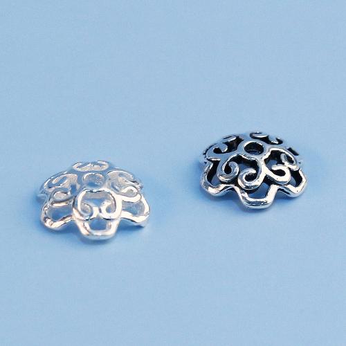 925 Sterling Silver Bead Cap, DIY & hollow, more colors for choice, 8x2.20mm, Hole:Approx 1.2mm, Sold By PC