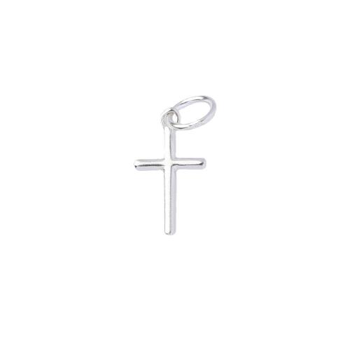 Spacer Beads Jewelry, 925 Sterling Silver, Cross, DIY, 7.50x13.90x1.20mm, Hole:Approx 3.9mm, Sold By PC