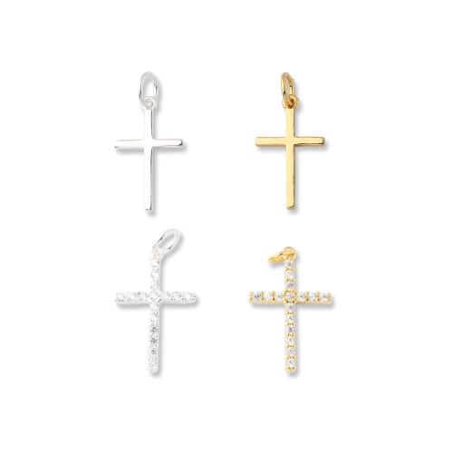 925 Sterling Silver Pendant, Cross, DIY & different styles for choice, Sold By PC