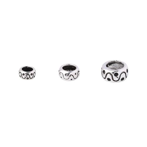 925 Sterling Silver Large Hole Bead, vintage & DIY & different size for choice, Sold By PC