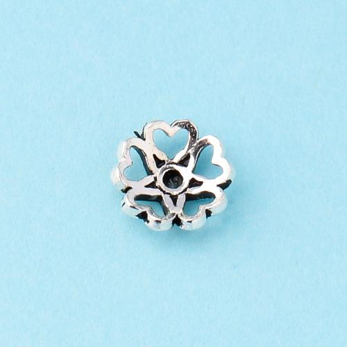 925 Sterling Silver Bead Cap, Heart, vintage & DIY & hollow, 8.50x8.20mm, Hole:Approx 1.3mm, Sold By PC