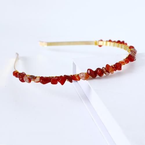 Hair Bands, Tibetan Style, with Quartz, for woman, more colors for choice, 150x130mm, Sold By PC