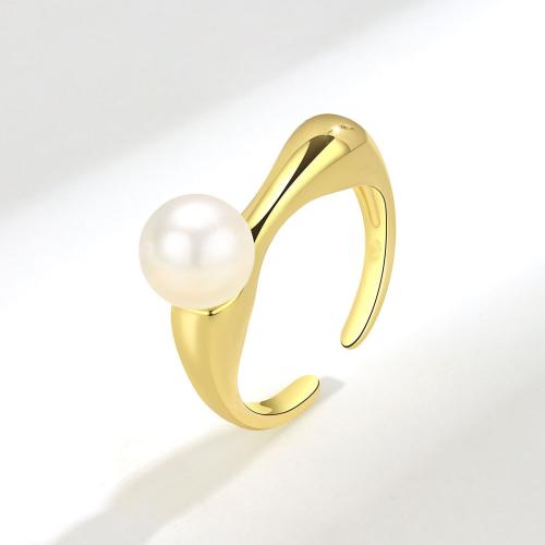 Brass Finger Ring, with Plastic Pearl, fashion jewelry & different styles for choice & for woman, Sold By PC