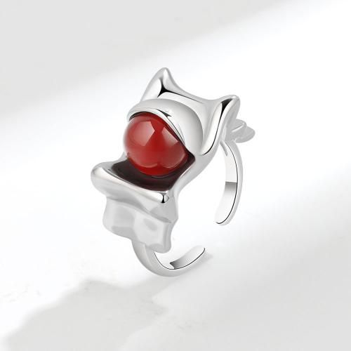 Brass Finger Ring, with Agate, fashion jewelry & for woman, more colors for choice, Ring face width:11.7mm, Sold By PC