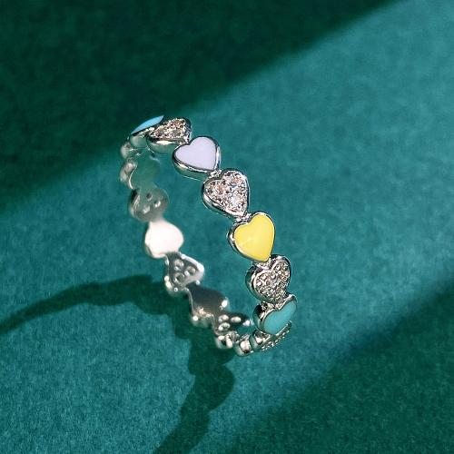 Brass Finger Ring, fashion jewelry & different size for choice & for woman & enamel, Sold By PC