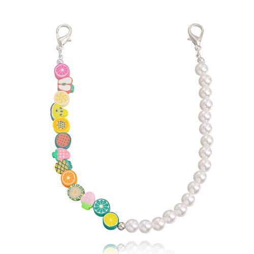 Plastic Pearl Shoe Chain, with Polymer Clay, for woman, Length:Approx 29 cm, Sold By PC