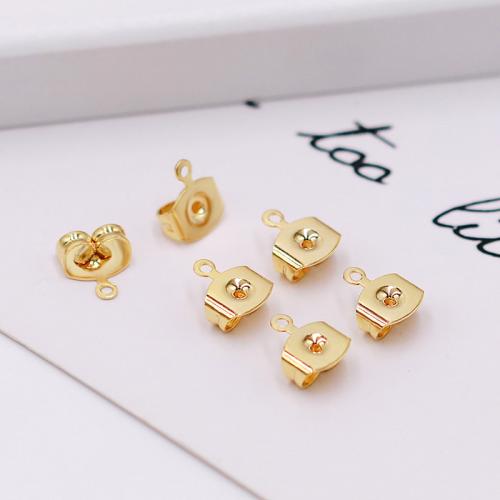 Brass Ear Nut Component, DIY, more colors for choice, 7x8mm, Approx 100PCs/Bag, Sold By Bag