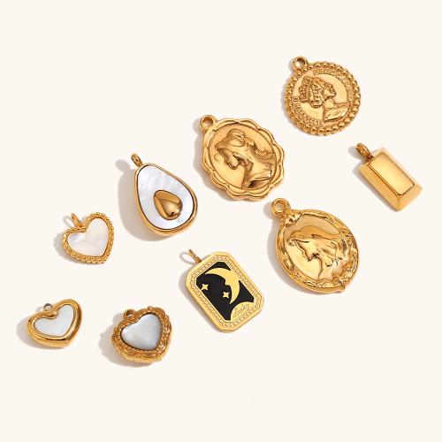 Stainless Steel Pendants, 304 Stainless Steel, 18K gold plated, fashion jewelry & different styles for choice & for woman, golden, Sold By PC