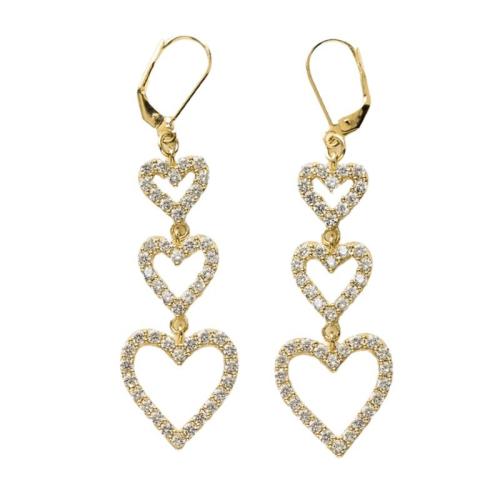 Cubic Zirconia Micro Pave Brass Earring, Heart, fashion jewelry & micro pave cubic zirconia & for woman, 12.50x32mm, Sold By Pair