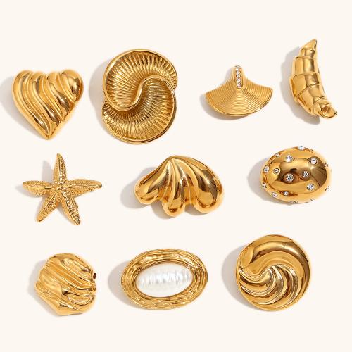 Fashion Brooch Jewelry, 304 Stainless Steel, fashion jewelry & different styles for choice & for woman, golden, Sold By PC