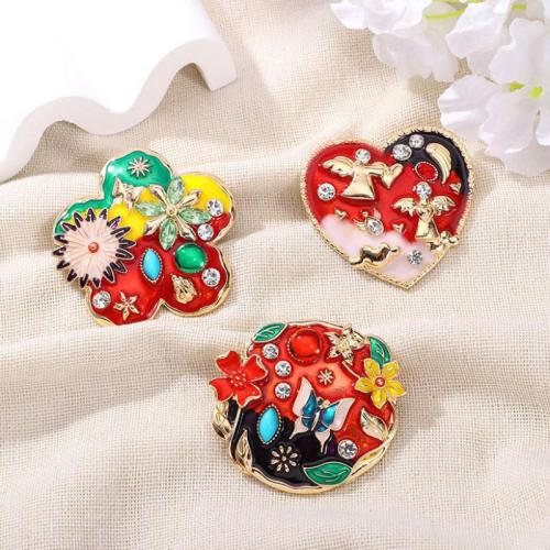 Tibetan Style Brooches, different styles for choice & for woman & enamel & with rhinestone, Sold By PC