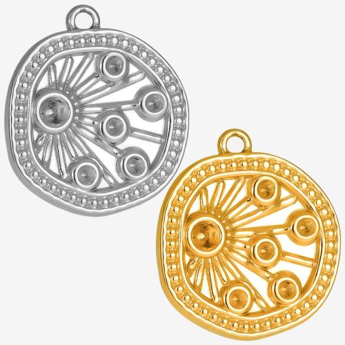 Stainless Steel Pendant Setting, 304 Stainless Steel, Vacuum Ion Plating, DIY, more colors for choice, 19x21mm, Sold By PC