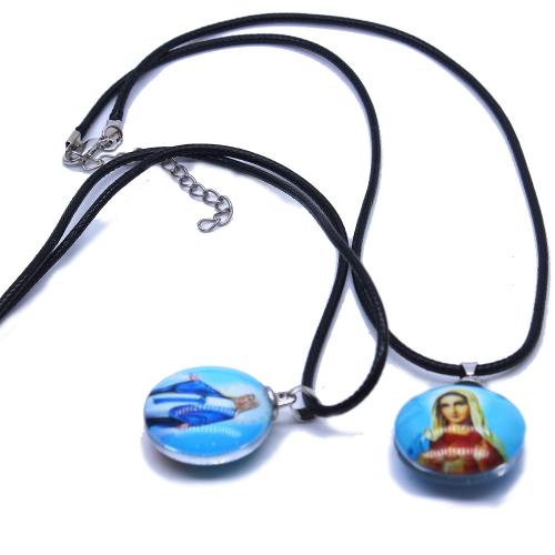 Tibetan Style Jewelry Necklace, Wax Cord, with Tibetan Style, with 5cm extender chain, Cross, fashion jewelry & Unisex, 25x30mm, Length:Approx 45 cm, Sold By PC