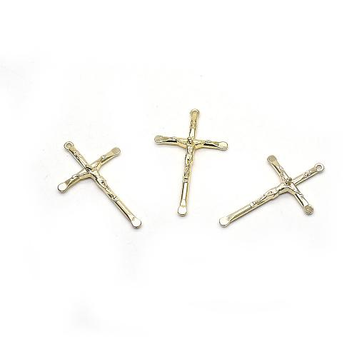 Tibetan Style Pendant, Cross, gold color plated, DIY, nickel, lead & cadmium free, 27x43mm, 10PCs/Bag, Sold By Bag