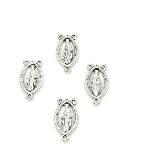 Tibetan Style Connector, antique silver color plated, DIY & 2/1 loop, 13x24mm, 100PCs/Bag, Sold By Bag