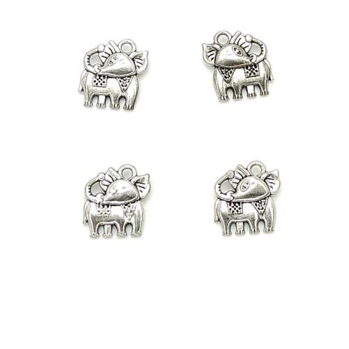 Zinklegierung Tier Anhänger, Elephant, antik silberfarben plattiert, DIY, 13x16.20mm, 100PCs/Tasche, verkauft von Tasche