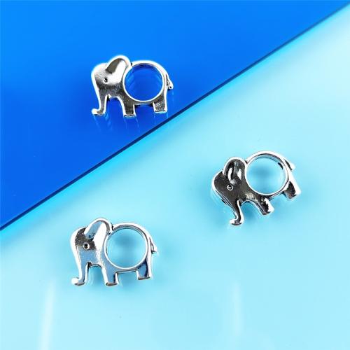 Zinklegierung Tier Anhänger, Elephant, antik silberfarben plattiert, DIY, 16x13mm, 100PCs/Tasche, verkauft von Tasche