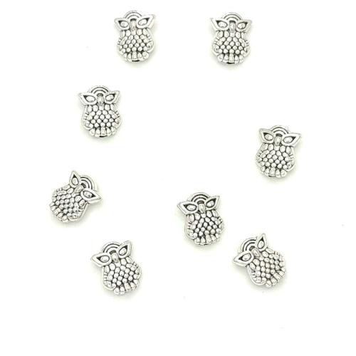 Tibetan Style Animal Pendants, Owl, antique silver color plated, DIY, 8x10mm, 100PCs/Bag, Sold By Bag