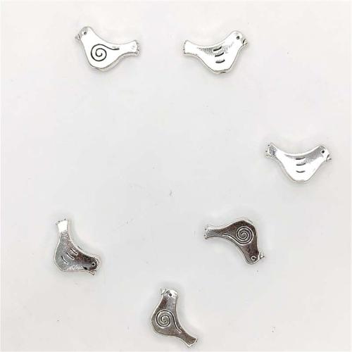 Zinklegierung Tier Anhänger, Vogel, antik silberfarben plattiert, DIY, 15x10mm, 100PCs/Tasche, verkauft von Tasche