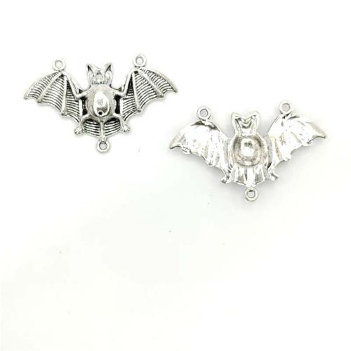 Animal Tibetan Style Connector, Bat, antique silver color plated, DIY & 2/1 loop, 48x30mm, 100PCs/Bag, Sold By Bag