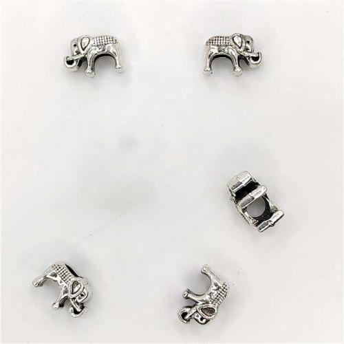 Tibetan Style Animal Beads, Elephant, antique silver color plated, DIY, 6x7.50mm, 100PCs/Bag, Sold By Bag