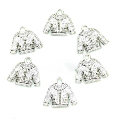 Tibetan Style Pendants, Garment, antique silver color plated, DIY, 10x15mm, 100PCs/Bag, Sold By Bag