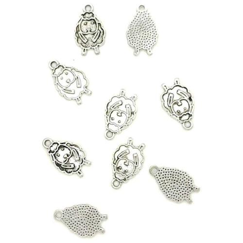 Tibetan Style Animal Pendants, Sheep, antique silver color plated, DIY, 11x17mm, 100PCs/Bag, Sold By Bag