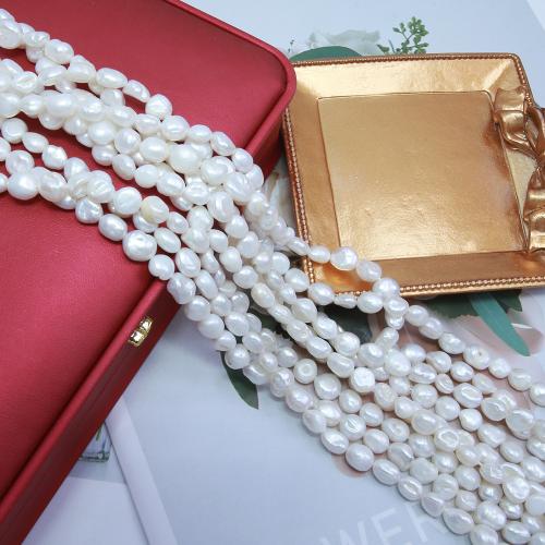 Cultured Potato Freshwater Pearl Beads, DIY, white, about:5-7mm, Sold Per Approx 38 cm Strand