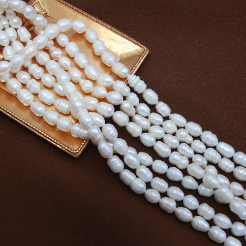 Cultured Rice Freshwater Pearl Beads, DIY, white, about:8-9mm, Sold Per Approx 38 cm Strand