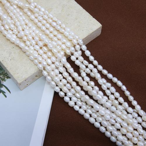 Cultured Rice Freshwater Pearl Beads, DIY, white, about:4-4.5mm, Sold Per Approx 38 cm Strand