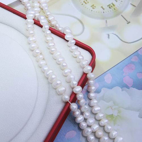 Cultured Rice Freshwater Pearl Beads, DIY, white, about:7-8mm, Sold Per Approx 38 cm Strand